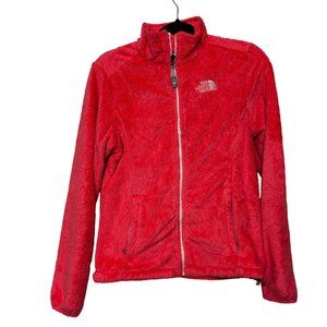 The Northface Pink Long Sleeve Zip Up Fleece Jackets Women's Small 1558